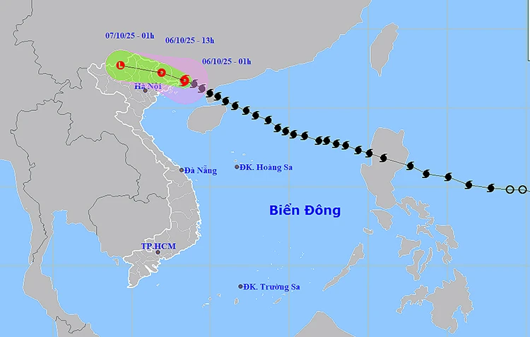Thời tiết ngày 6/10: Bão số 11 tiến vào biên giới Việt - Trung, Bắc Bộ mưa lớn