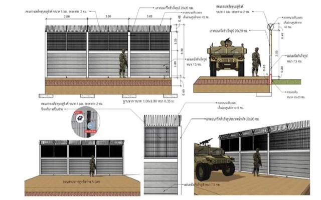Quân đội Thái Lan công bố kế hoạch xây hàng rào dọc biên giới Campuchia
