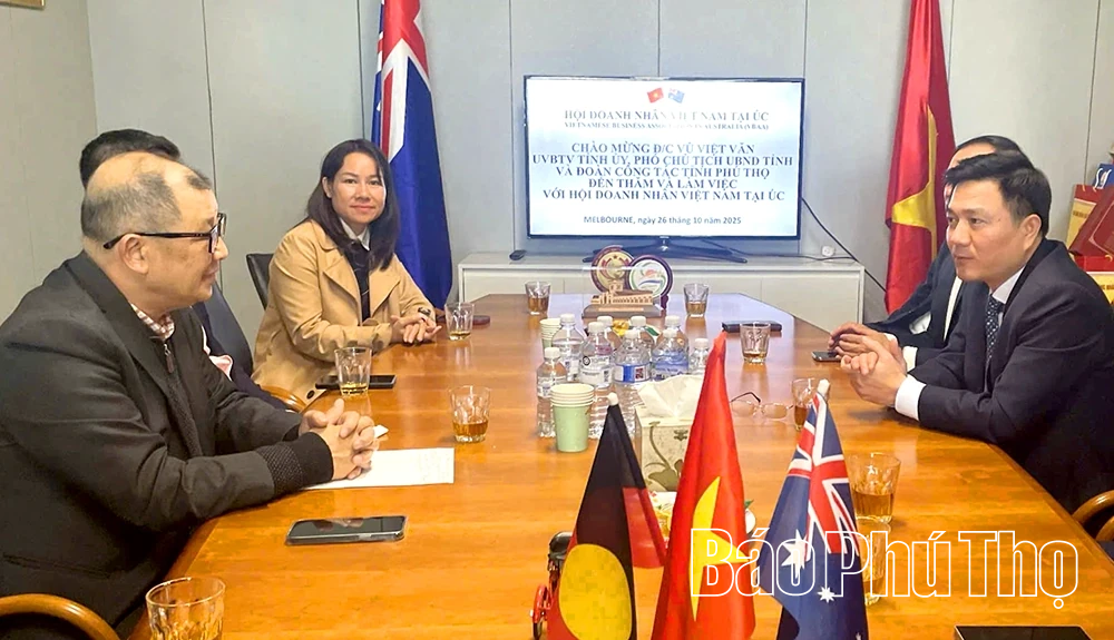 Lãnh đạo tỉnh Phú Thọ làm việc với Hội doanh nhân Việt Nam tại Úc