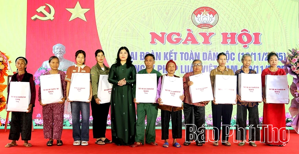 Phó Chủ tịch HĐND tỉnh Nguyễn Thị Hồng Lâm dự Ngày hội Đại đoàn kết thôn Đông Định