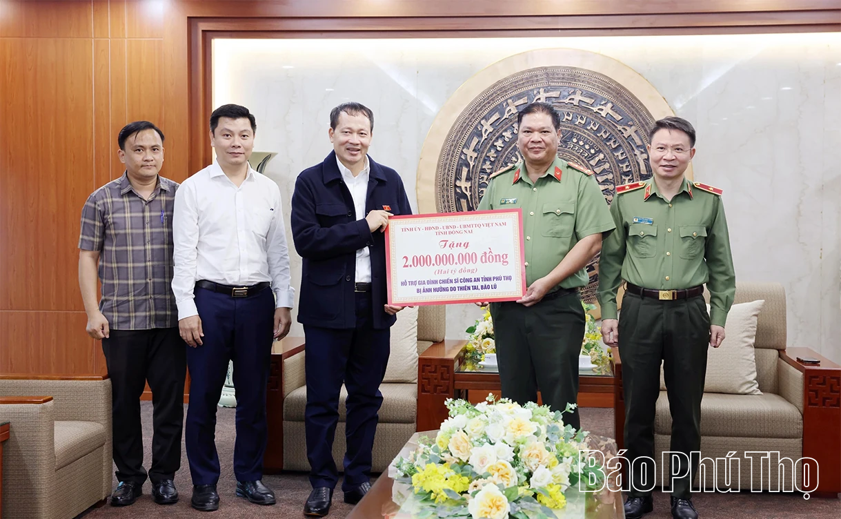 Tỉnh Đồng Nai hỗ trợ kinh phí 12 tỷ đồng để tỉnh Phú Thọ khắc phục hậu quả thiên tai