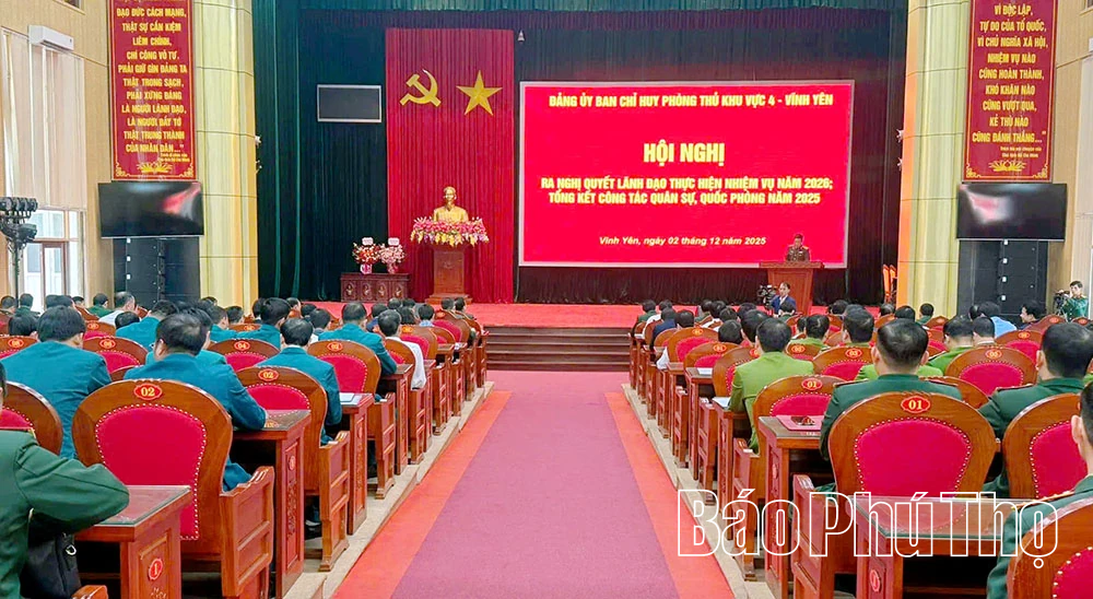 Ban Chỉ huy Phòng thủ Khu vực 4 - Vĩnh Yên: Tổng kết năm 2025, đề ra mục tiêu “mẫu mực, tiêu biểu” cho năm 2026