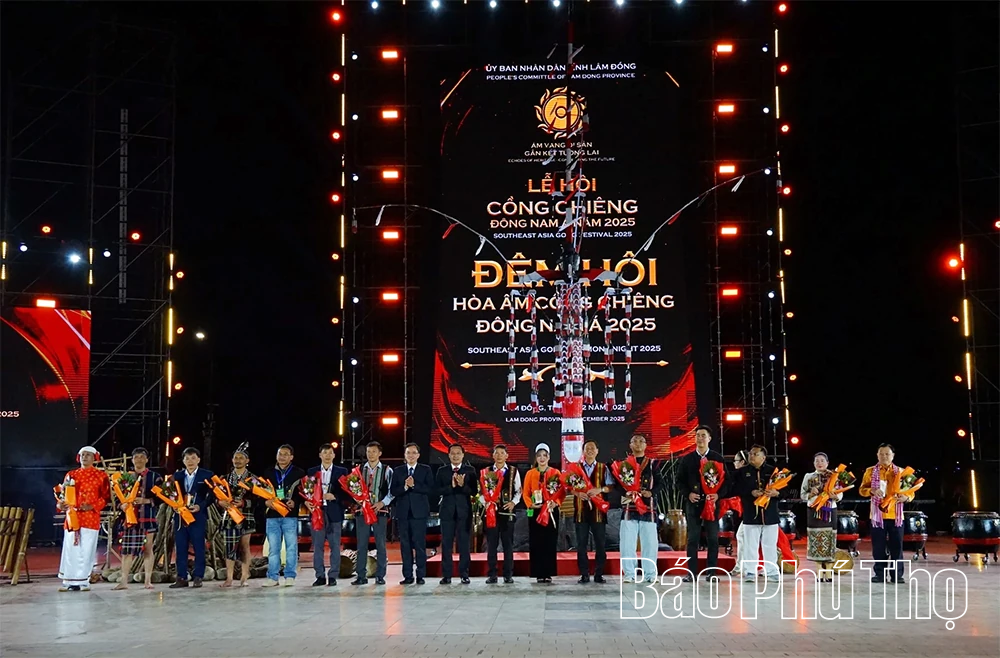 Đoàn Phú Thọ để lại dấu ấn tại Đêm hội Hòa âm cồng chiêng Đông Nam Á 2025