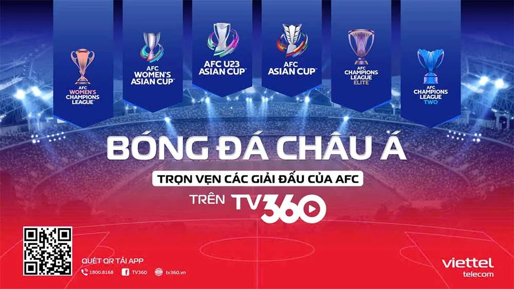 TV360 sở hữu trọn gói bản quyền các giải đấu AFC giai đoạn 2026–2029