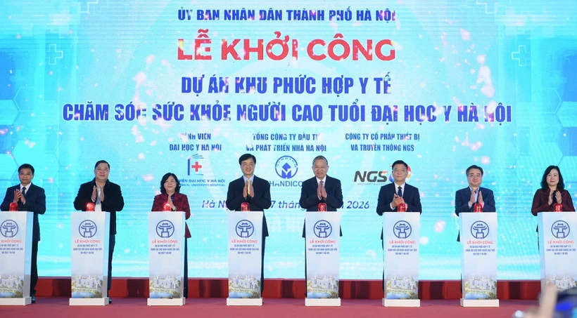 Tổng Bí thư Tô Lâm dự lễ khởi công Dự án khu phức hợp y tế - Chăm sóc sức khỏe người cao tuổi Đại học Y Hà Nội