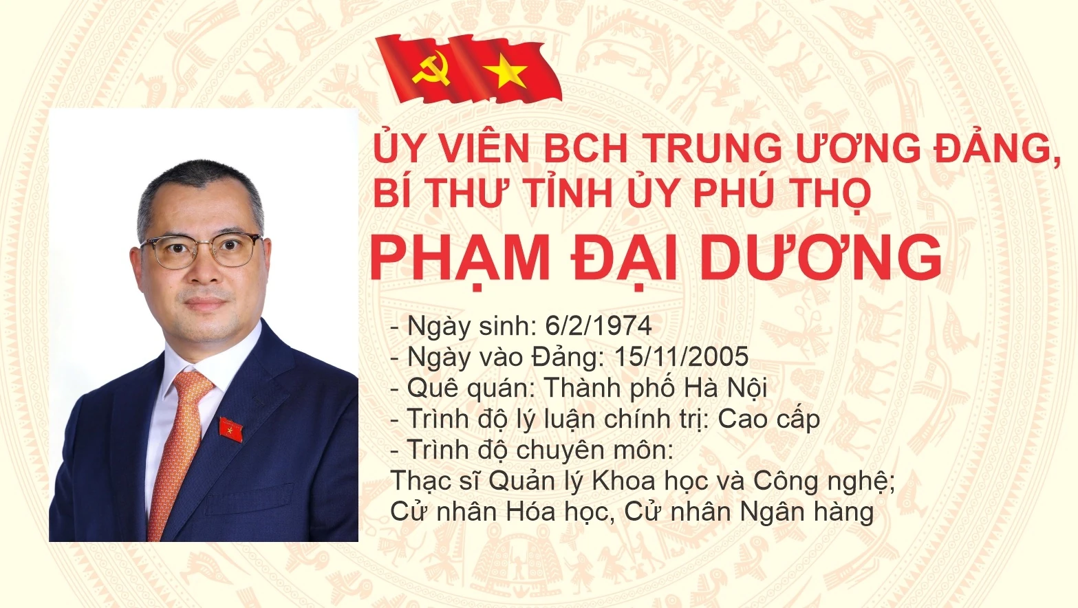 Đồng chí Phạm Đại Dương - Bí thư Tỉnh ủy Phú Thọ tái đắc cử Ban Chấp hành Trung ương Đảng khóa XIV