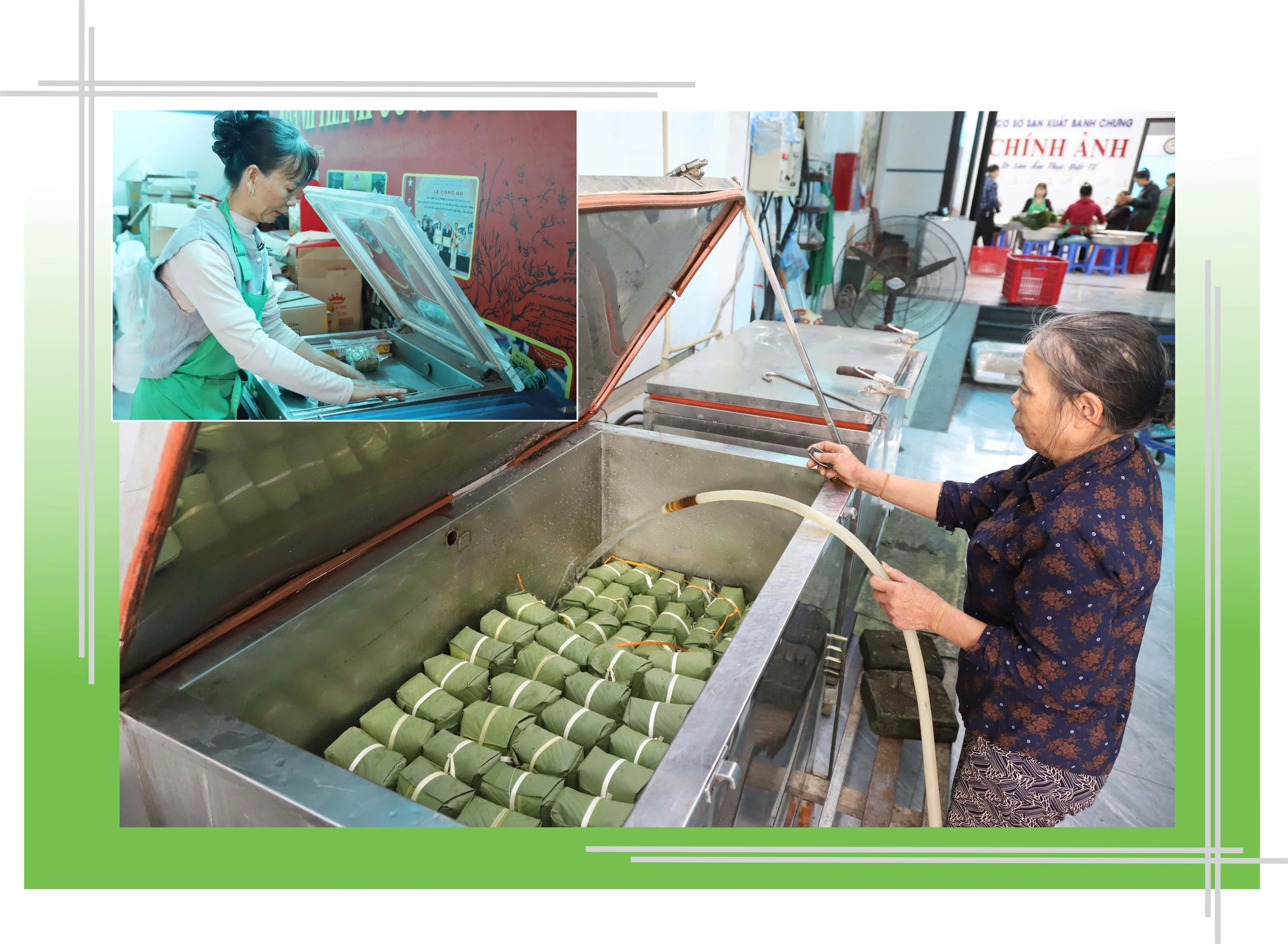 Rộn ràng làng bánh chưng vào Tết