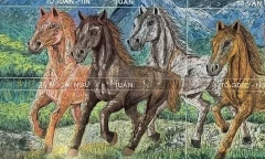 Tranh vẽ ngựa bằng phấn màu của cô giáo mỹ thuật gây sốt