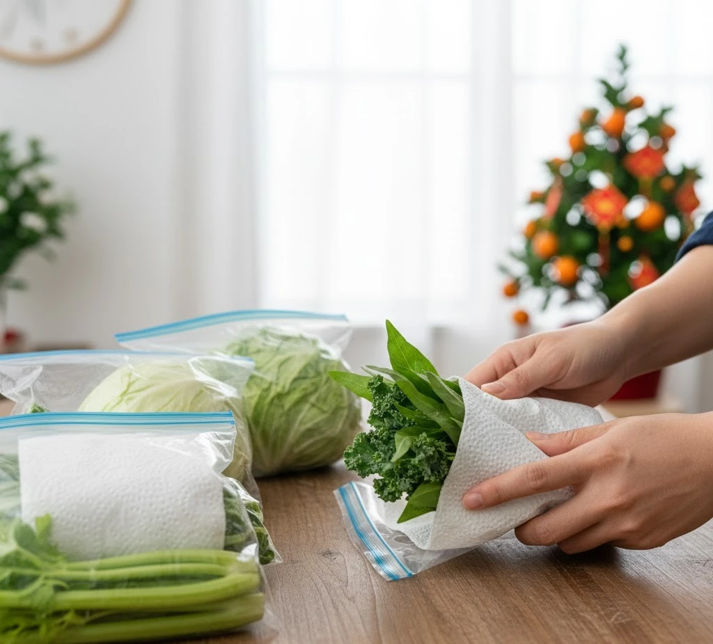 Cách bảo quản rau xanh không bị héo, nẫu trong ngày Tết