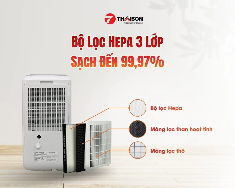 Review máy hút ẩm Sharp DW-J27FV-S kèm lọc không khí chi tiết