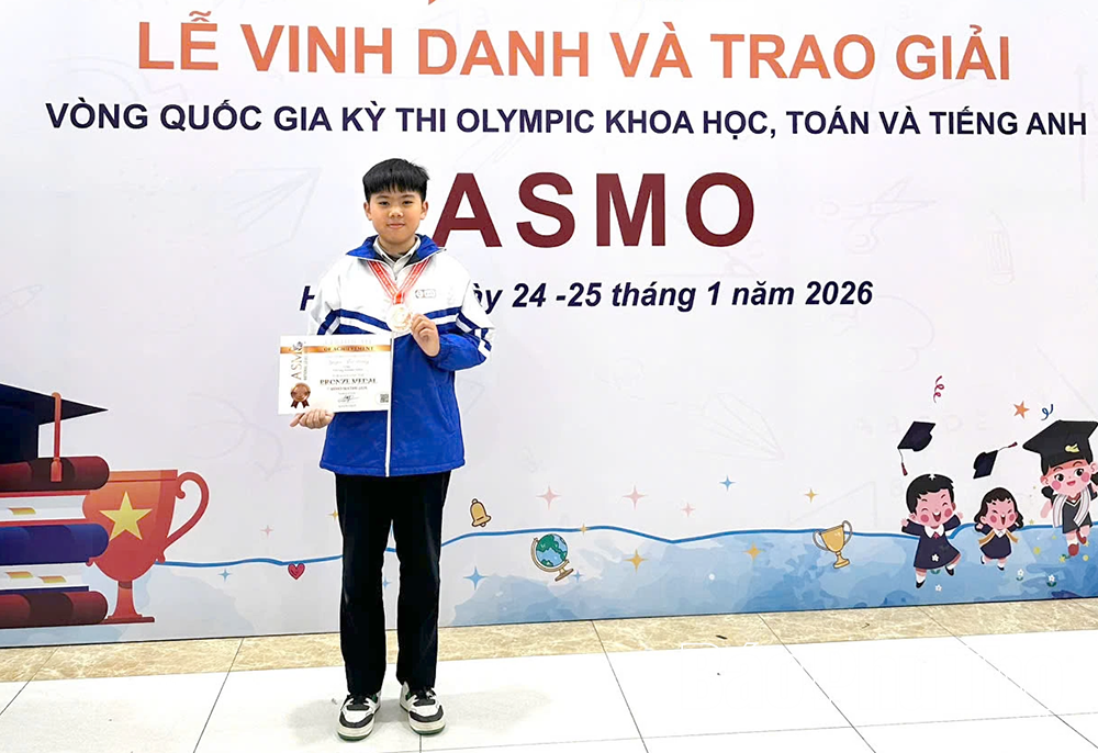 9 học sinh Trường THCS Văn Lang đạt thành tích cao tại Kỳ thi ASMO