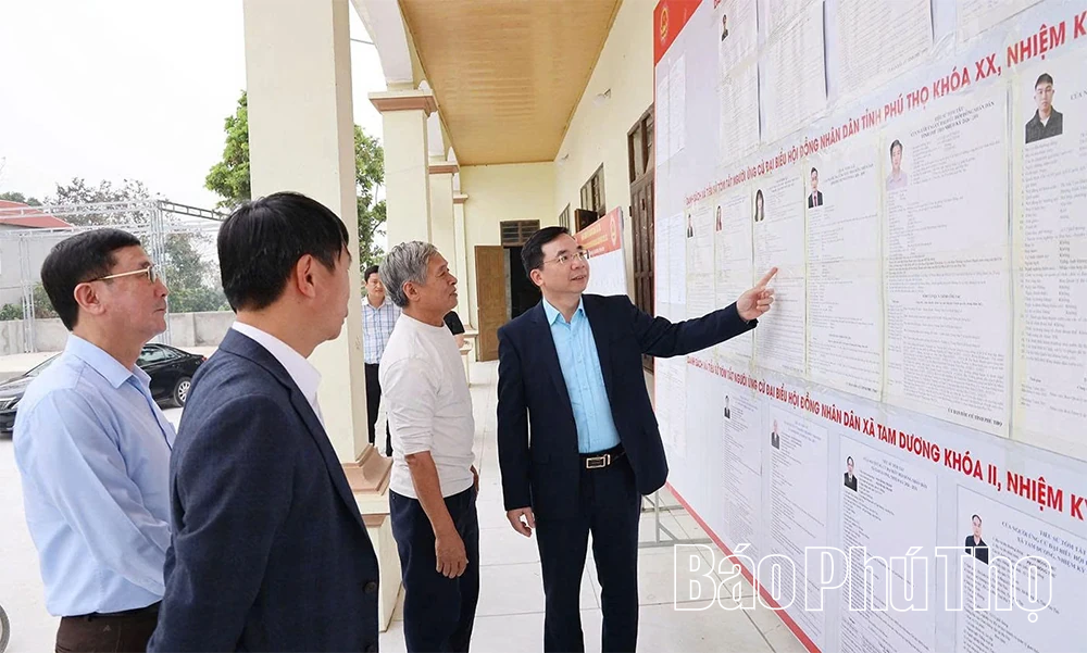 Ban Chỉ đạo Bầu cử tỉnh kiểm tra công tác chuẩn bị bầu cử tại một số xã khu vực Vĩnh Phúc