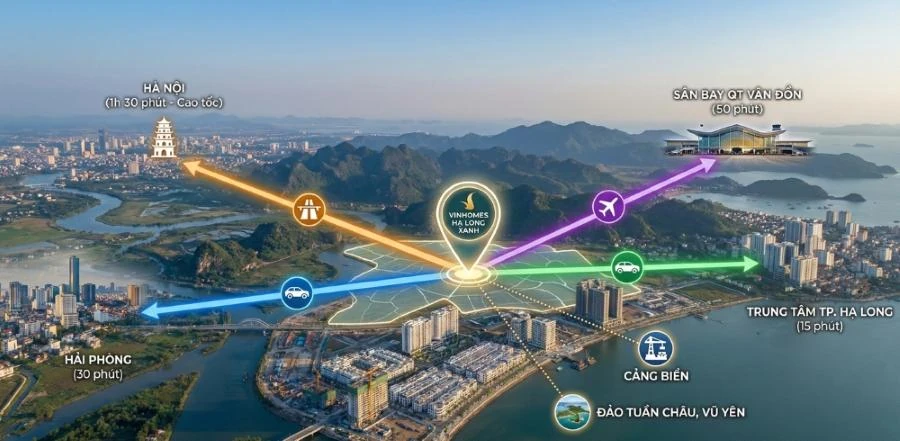 Vị trí Vinhomes Hạ Long Xanh (Vinhomes Global Gate Hạ Long): 3 lợi thế chiến lược năm 2026