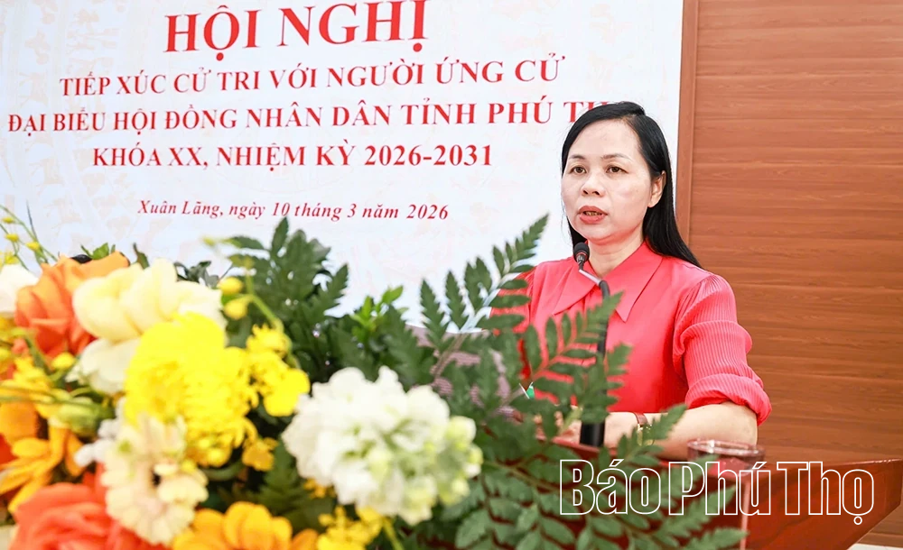 Ứng cử viên đại biểu HĐND tỉnh thuộc Đơn vị bầu cử số 14 tiếp xúc cử tri xã Xuân Lãng