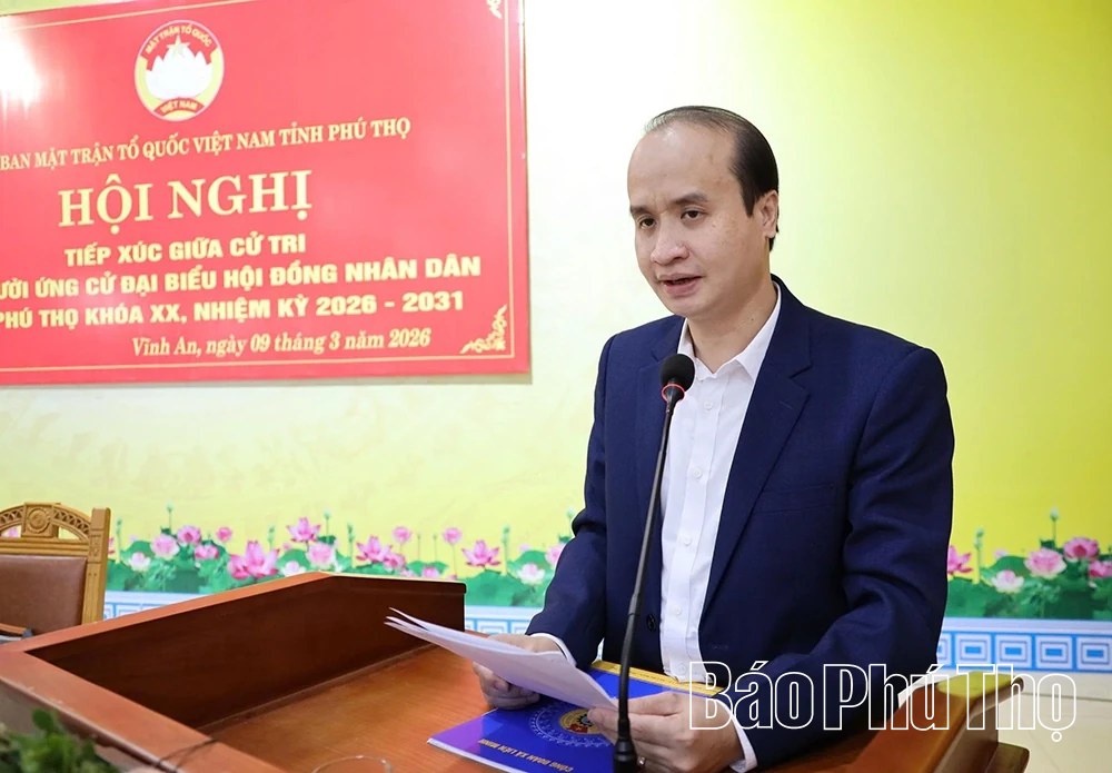 Ứng cử viên đại biểu HĐND tỉnh tiếp xúc cử tri xã Vĩnh An