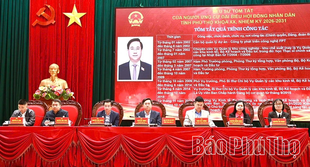 Ứng cử viên đại biểu HĐND tỉnh thuộc Đơn vị bầu cử số 14 tiếp xúc cử tri phường Vĩnh Yên
