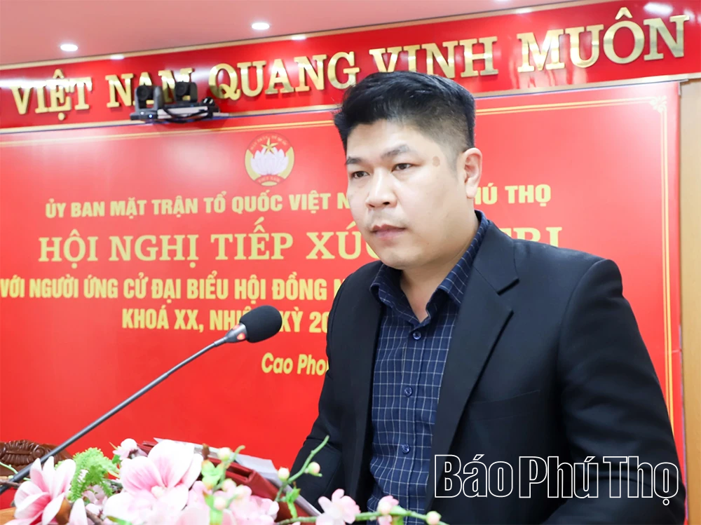 Ứng cử viên đại biểu HĐND tỉnh tiếp xúc cử tri tại Đơn vị bầu cử số 17