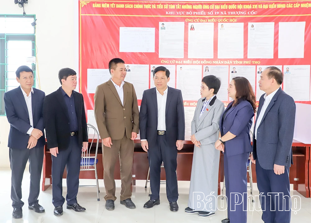 Đoàn ĐBQH tỉnh giám sát công tác triển khai bầu cử tại các xã Thượng Cốc, Đại Đồng, Mường Bi và Toàn Thắng