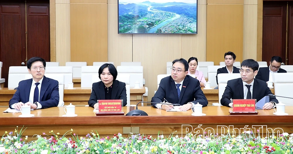 Thúc đẩy hợp tác đầu tư giữa Phú Thọ với các doanh nghiệp Thái Lan