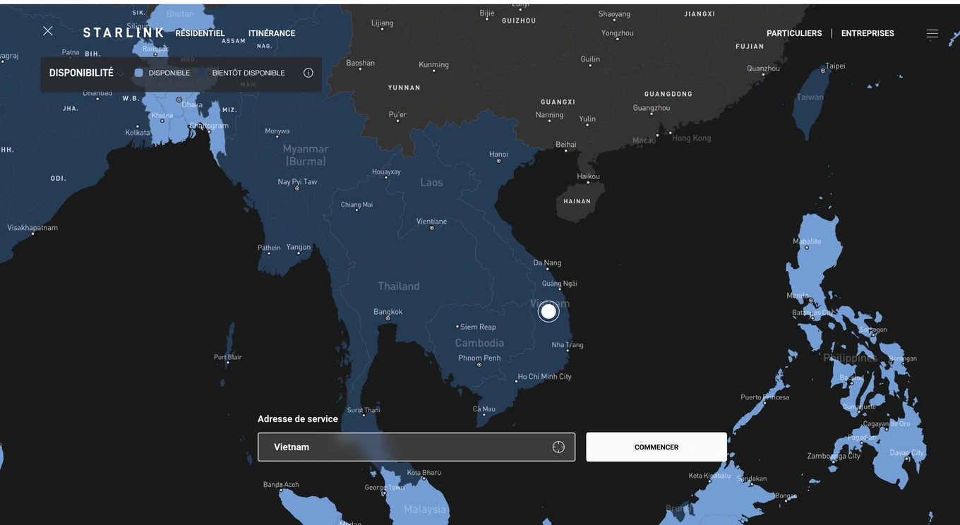 Trạm mặt đất Internet Starlink tại Việt Nam xuất hiện trên bản đồ vệ tinh