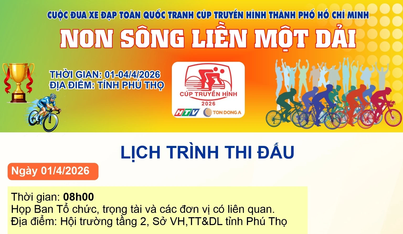 [Infographic] Lịch trình thi đấu Cuộc đua xe đạp toàn quốc tranh Cúp truyền hình TP. Hồ Chí Minh năm 2026