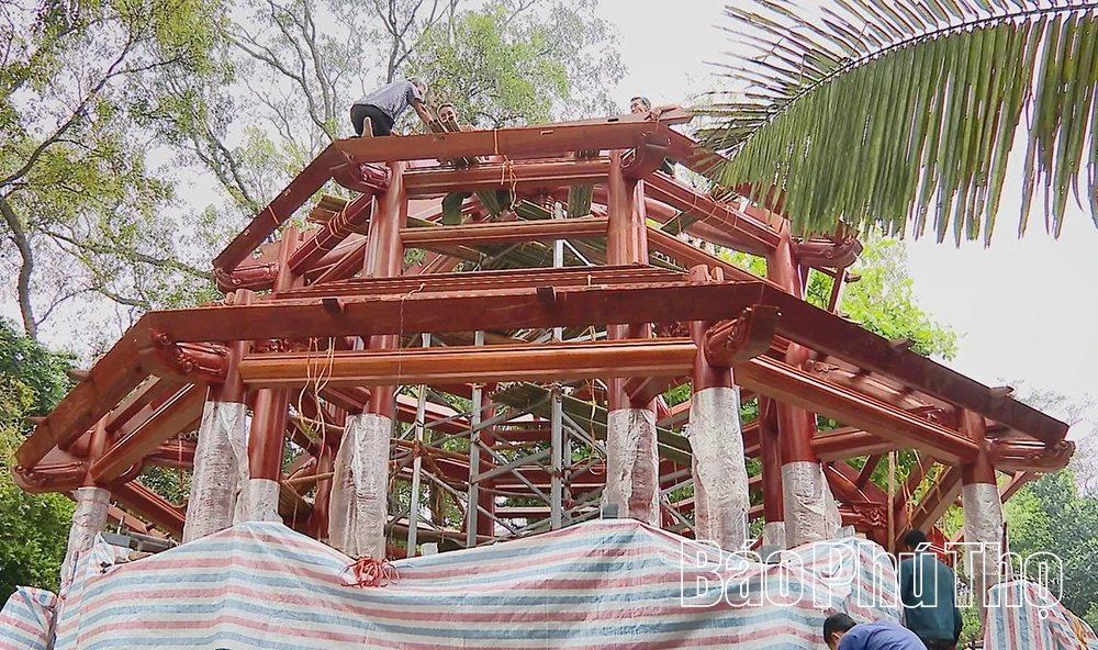 Đẩy nhanh tiến độ tu bổ, tôn tạo Nhà Công quán - Khu di tích lịch sử Đền Hùng