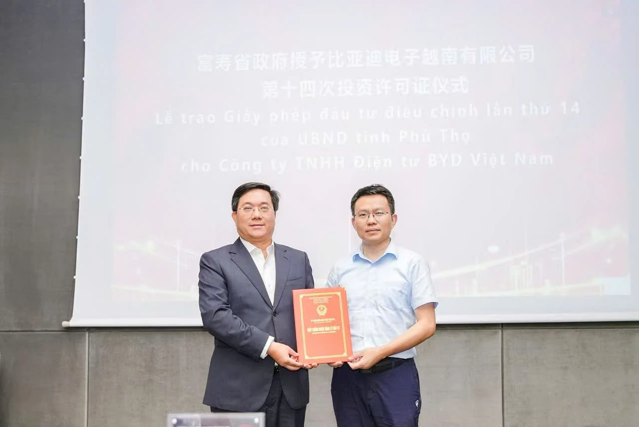 Đoàn đại biểu tỉnh Phú Thọ làm việc với Tập đoàn BYD về hợp tác trong lĩnh vực xe điện và năng lượng mới