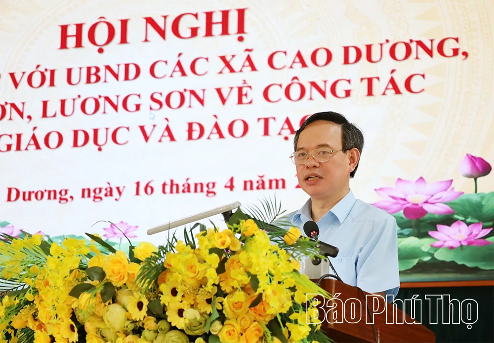 Sở Giáo dục và Đào tạo làm việc với các xã thuộc khu vực Lương Sơn