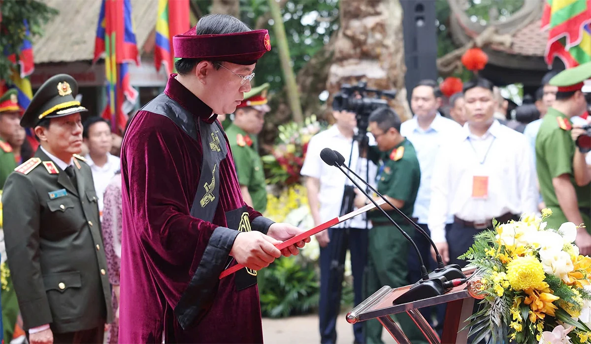 Các đồng chí lãnh đạo Đảng, Nhà nước dâng hương Lễ Giỗ Tổ Hùng Vương năm 2026