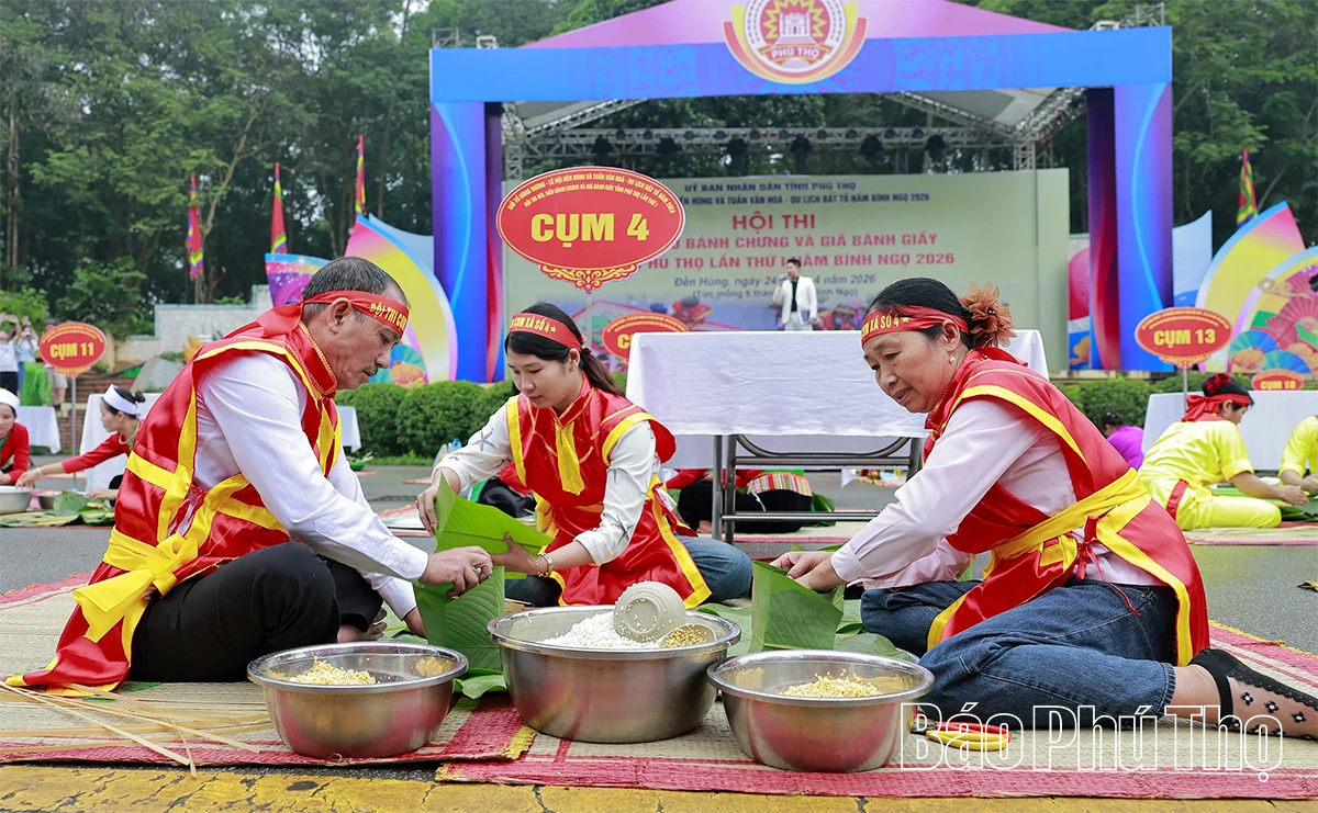 Hội thi gói, nấu bánh chưng và giã bánh giầy tỉnh Phú Thọ lần thứ I