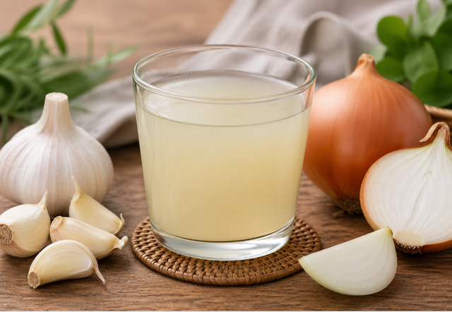 Những lợi ích sức khỏe khi uống nước tỏi và hành tây