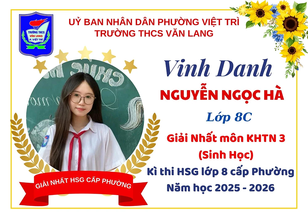 Trường THCS Văn Lang đạt 91 giải trong kỳ thi học sinh giỏi lớp 8 cấp phường