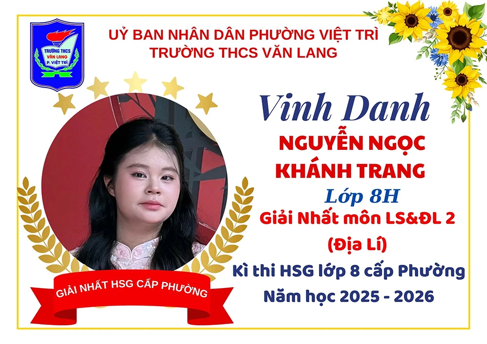 Trường THCS Văn Lang đạt 91 giải trong kỳ thi học sinh giỏi lớp 8 cấp phường