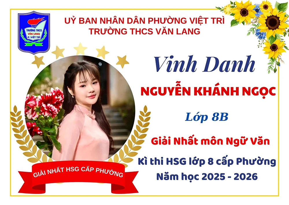 Trường THCS Văn Lang đạt 91 giải trong kỳ thi học sinh giỏi lớp 8 cấp phường