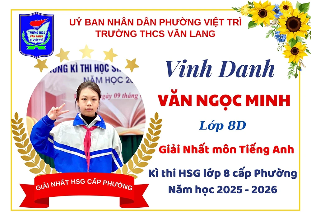 Trường THCS Văn Lang đạt 91 giải trong kỳ thi học sinh giỏi lớp 8 cấp phường