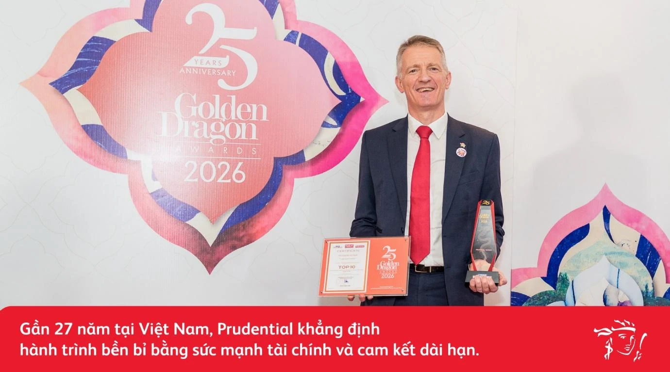 Uy tín được khẳng định qua thời gian: Prudential tiếp tục được vinh danh tại Giải thưởng Rồng Vàng 2026