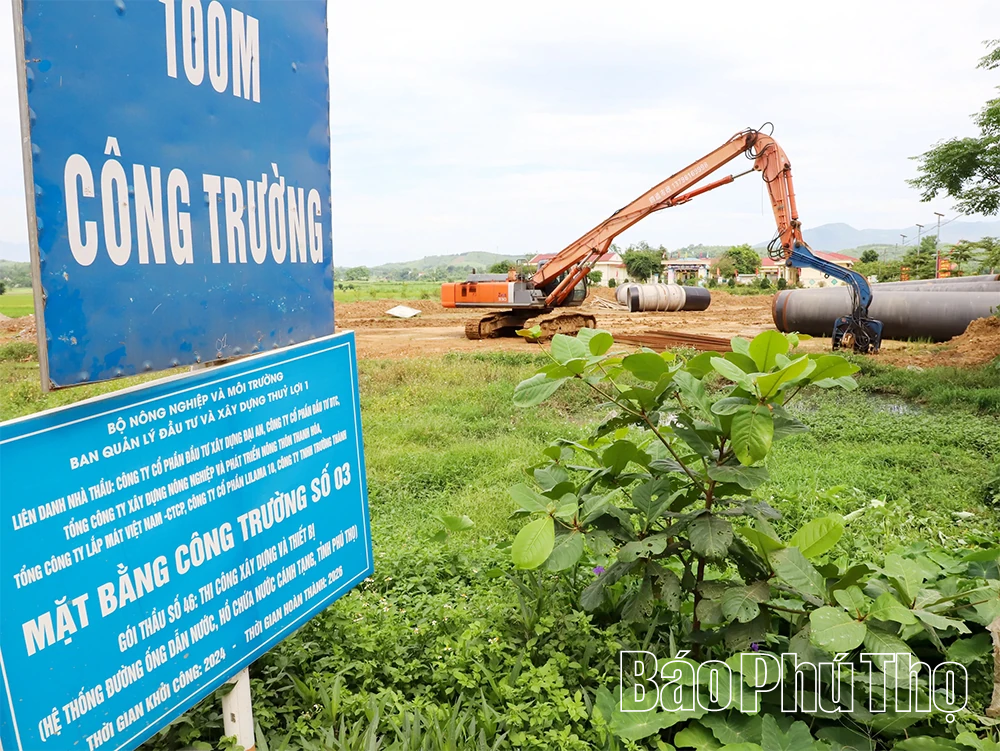 Chạy đua tiến độ giải phóng mặt bằng tuyến ống cấp nước hồ Cánh Tạng