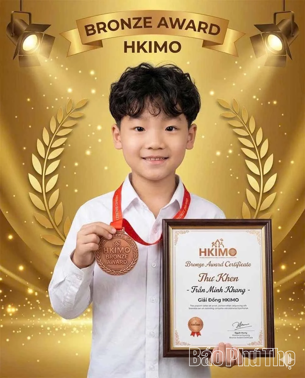 Trần Minh Khang đoạt Huy chương Đồng cuộc thi “OLYMPIC Toán học Quốc tế HKIMO”