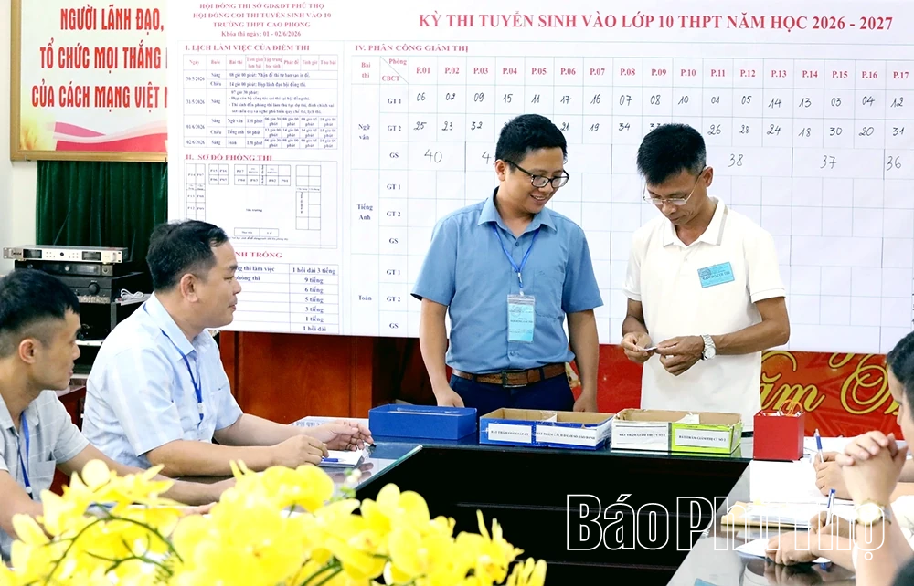 Hội đồng coi thi THPT Cao Phong: Ngày thi đầu vào lớp 10 an toàn, nghiêm túc
