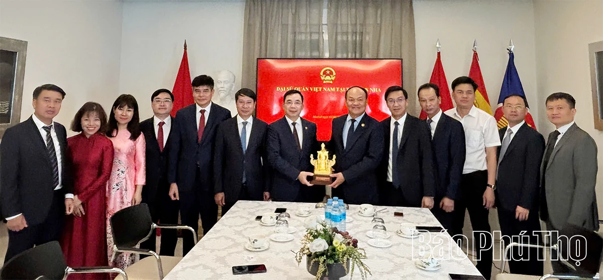 Đoàn đại biểu tỉnh Phú Thọ thăm và làm việc với Đại sứ quán Việt Nam tại Tây Ban Nha