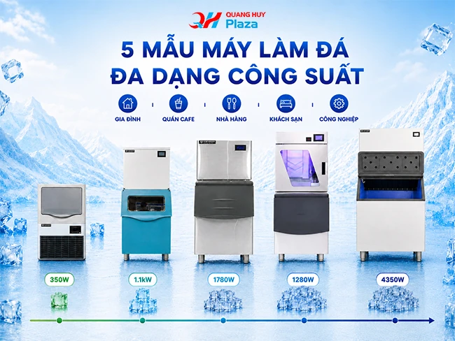 Top 5 máy làm đá kinh doanh được ưa chuộng 2026