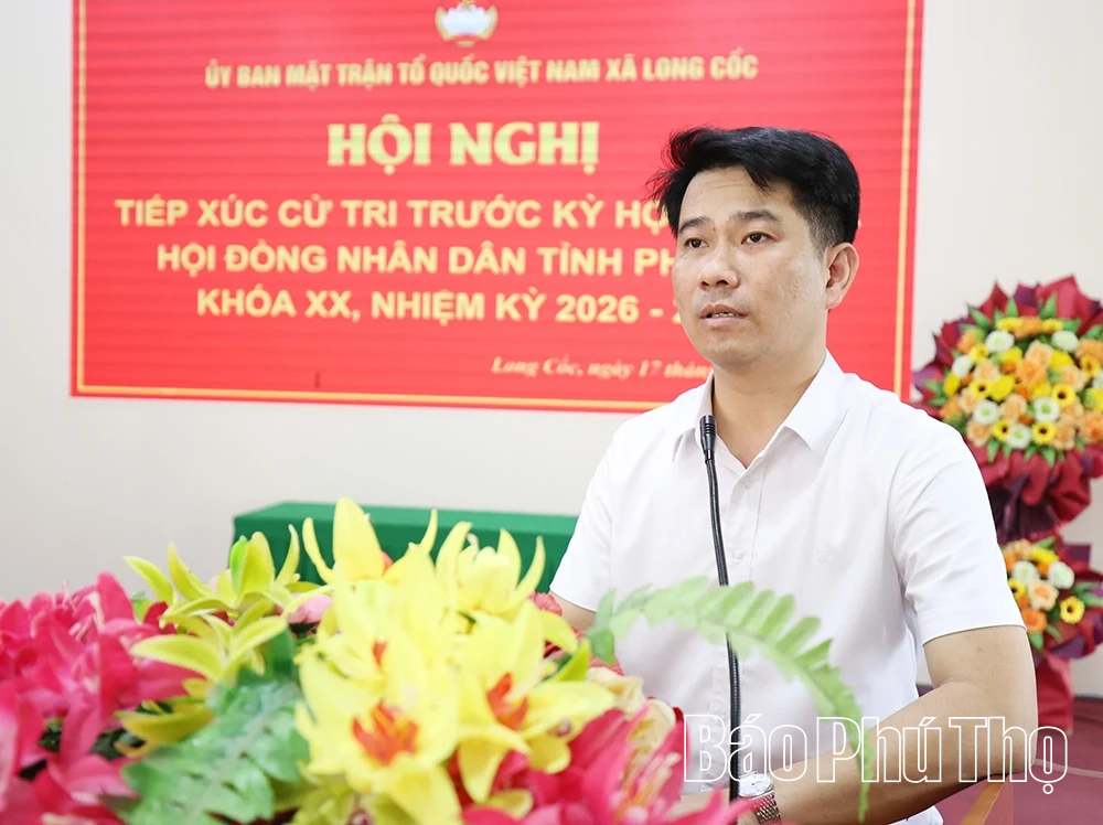 Đại biểu HĐND tỉnh tiếp xúc cử tri xã Long Cốc trước Kỳ họp thứ Ba