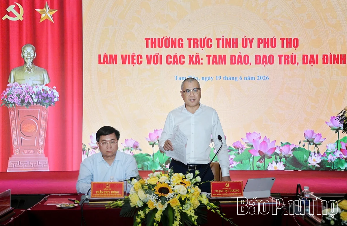 Thường trực Tỉnh ủy làm việc với các xã khu vực núi Tam Đảo: Định hình tầm vóc Khu du lịch “Tam Đảo xanh” và bền vững