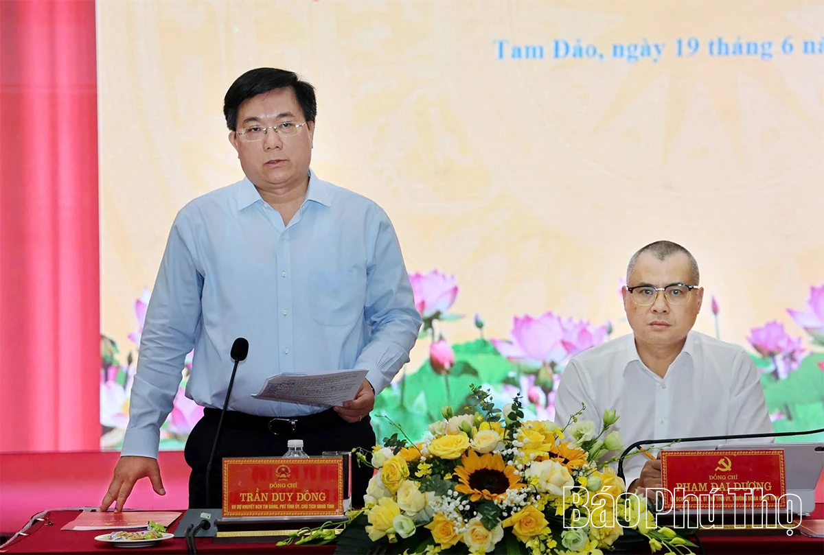 Thường trực Tỉnh ủy làm việc với các xã khu vực núi Tam Đảo: Định hình tầm vóc Khu du lịch “Tam Đảo xanh” và bền vững
