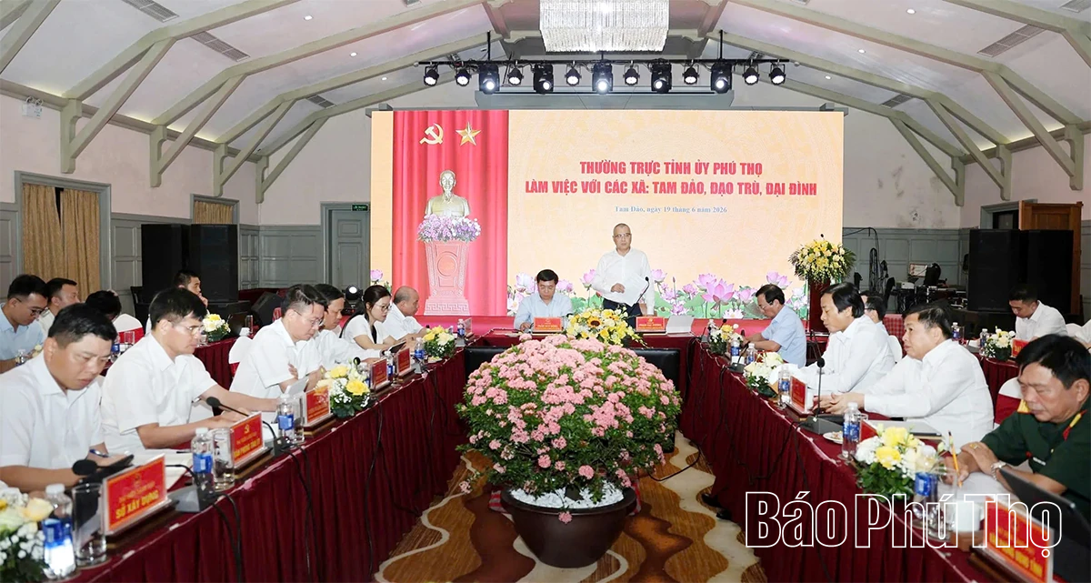 Thường trực Tỉnh ủy làm việc với các xã khu vực núi Tam Đảo: Định hình tầm vóc Khu du lịch “Tam Đảo xanh” và bền vững