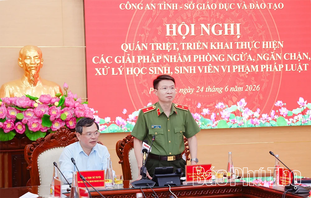 Phú Thọ tiên phong tổ chức hội nghị trực tuyến toàn tỉnh về phòng ngừa vi phạm pháp luật trong lứa tuổi học sinh