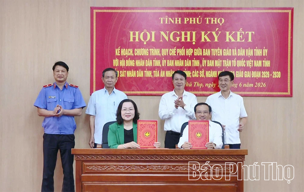 Ban Tuyên giáo và Dân vận Tỉnh ủy ký kết chương trình, kế hoạch, quy chế phối hợp công tác giai đoạn 2026-2030