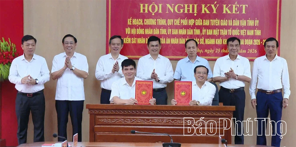 Ban Tuyên giáo và Dân vận Tỉnh ủy ký kết chương trình, kế hoạch, quy chế phối hợp công tác giai đoạn 2026-2030
