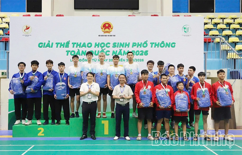 Đội bóng bàn Phú Thọ đoạt 7 huy chương tại Giải thể thao học sinh phổ thông toàn quốc