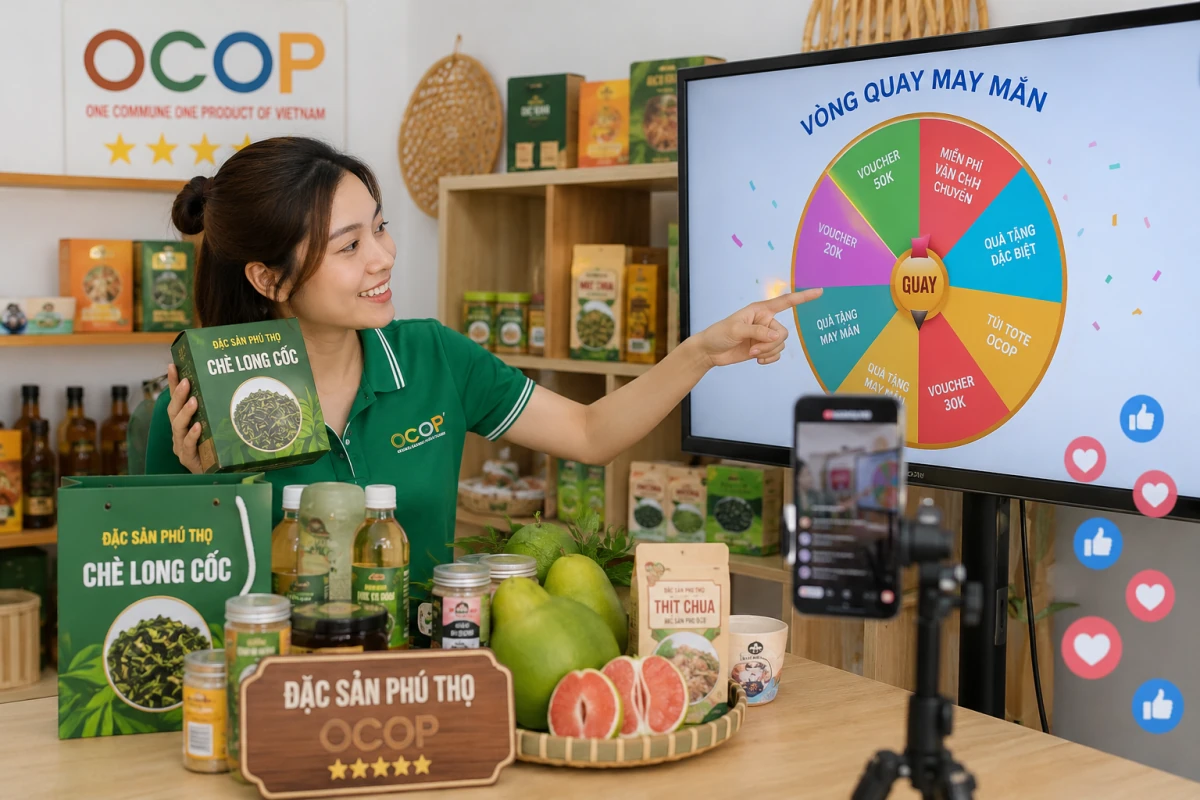Vòng quay may mắn đa kịch bản: Từ lớp học đến gian hàng OCOP